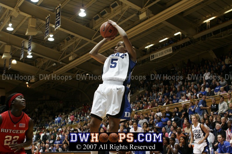 Jasmine Thomas misses the baseline J.  Rutgers would rebound and tie the game on their next possession.