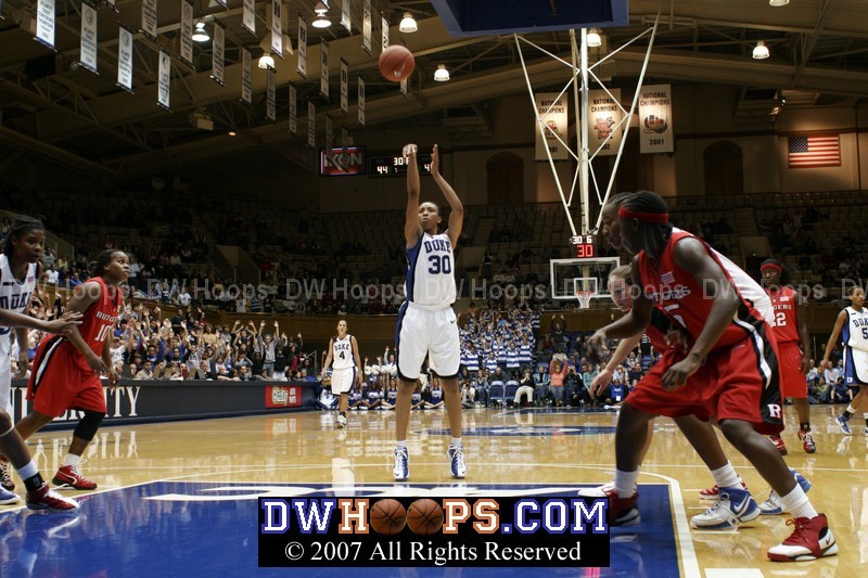 With the score knotted at 44, Carrem Gay was sent to the line with 30.6 seconds left...she made the first