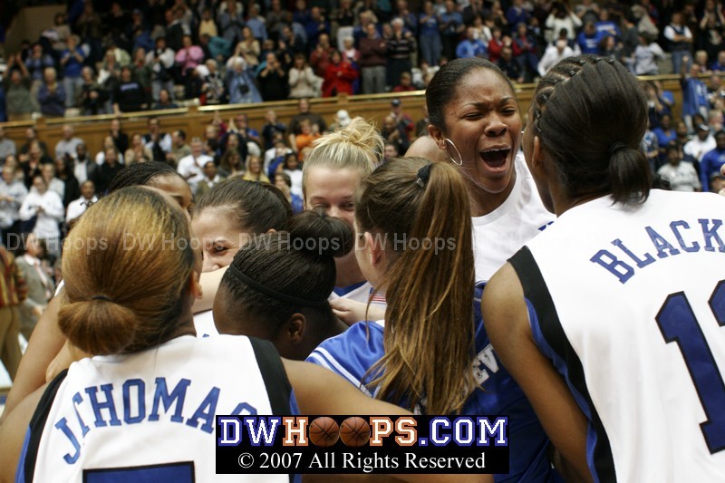 Much happiness in the Duke post game huddle