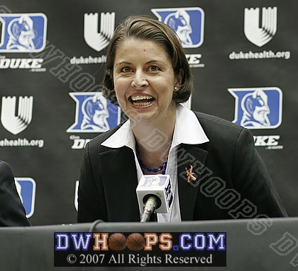 Duke's new head women's basketball coach, Joanne P. McCallie