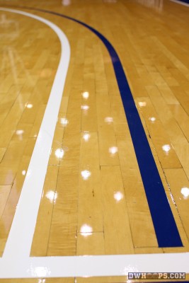 The new three point lines in Cameron, reflecting a longer distance for men -  - 