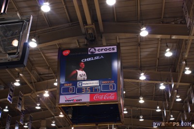 The massive new video board in action -  - D1.