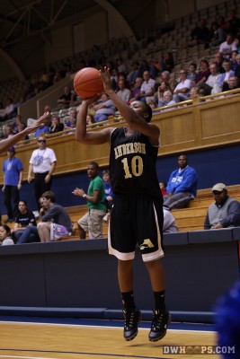 Keana Boyd tries a three from the one typically open spot - 76-23 - 8:25 2nd - 