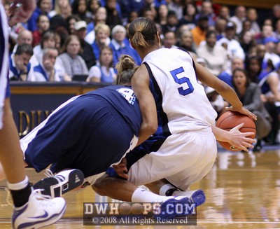 Baker and Thomas jockey for a loose ball -  - 
