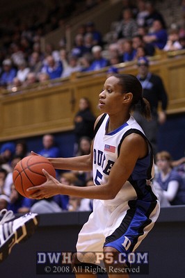 Jasmine Thomas running the Duke offense