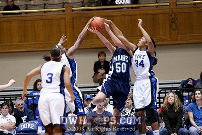 Karima and Krystal force Baranowski into a held-ball - arrow to Duke