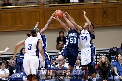 Karima and Krystal force Baranowski into a held-ball - arrow to Duke -  - D15.D34.O50;1, 9:37, 22-3