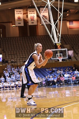 Kathleen Scheer eyes her first career three pointer...it's perfect, and the first of what should be many.