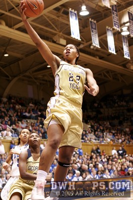 Alex Montgomery scores, capping a 10 point Tech run.  The problem was that Duke still led by 17! -  - O22;2, 8:27, 44-27