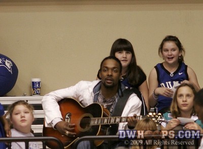 Damien Horne, the singer/songwriter behind "She Can Play" during a break in the action -  - 