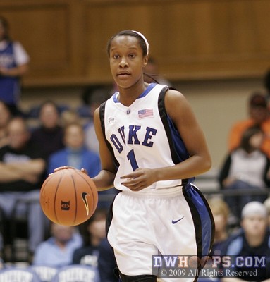 Chelsea Hopkins played the last four minutes of the half, during which time Duke extended its lead -  - 