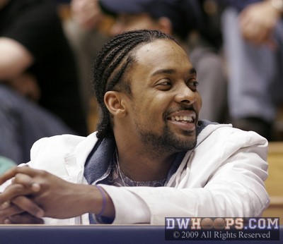 Singer/songwriter Damien Horne on press row - he was in the house promoting the ACC WBB theme song "She Can Play" - check out his website at www.DamienHorne.com -  - 