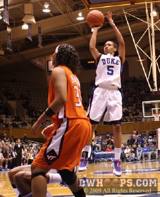 A missed jumper for Jaz, but Carrem stuck it back and was fouled to put Duke up by eight -  - 