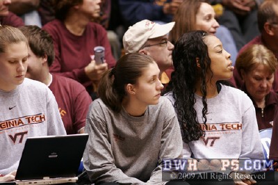 The Hokies were devastated by injuries this year, including an October season-ender for last year's ACC leading scorer Brittany Cook (center) -  - 