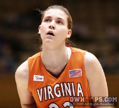 Laura Haskins at the free throw line...one senses her senior year would have been different if not for the injuries and departures that the Hokies have endured -  - 