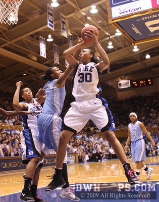 Carrem Gay pulls down an offensive board - Duke was an incredible +5 in rebounds on their offensive glass -  - D30;1,8:53,19-16