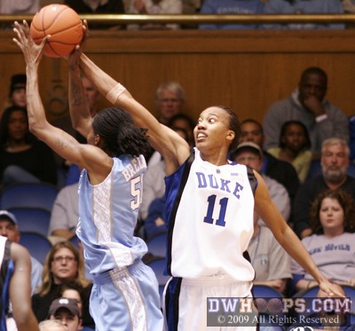 After being saddled with first half foul trouble, Chante Black came out of the locker room with defensive intensity, blocking two shots in the first 68 seconds. -  - O51.D11;2, 19:17, 40-32