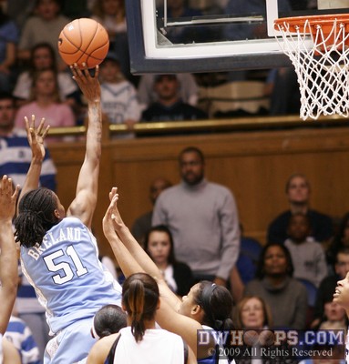 Jessica Breland scores from the paint for the Heels -  - O51;OT,3:00,71-73