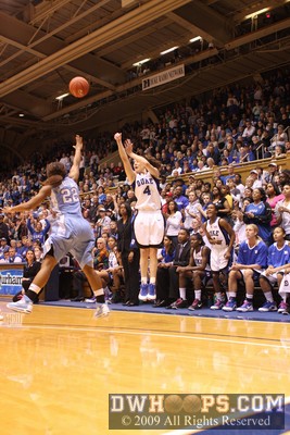 Abby Waner ends a 14 miss streak by hitting perhaps the most dramatic shot of her career - Duke leads! (second of three photos) -  - D4;OT, 0:46, 78-76