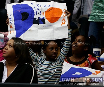 One of many great homemade signs in the stands