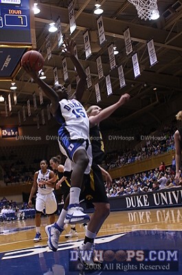 Bridgette Mitchell was first off the bench, but missed this layup