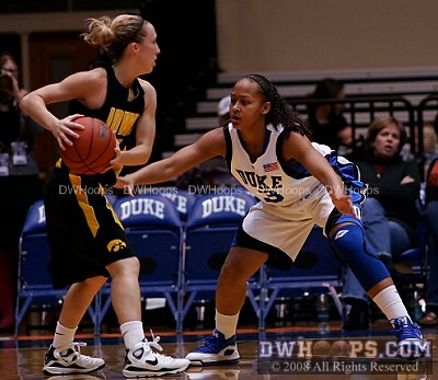 Shay Selby guards Kristi Smith, an excellent three point shooter that Duke shut down