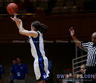 Abby Waner closing out Duke's first half scoring with a trey