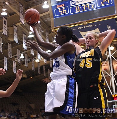 Bridgette Mitchell went up and missed as Hamlin tried not to foul