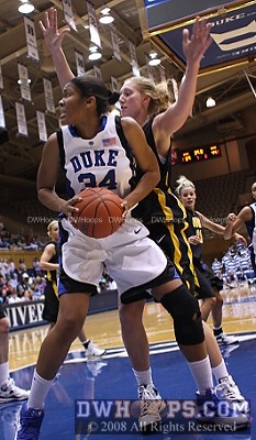 Krystal Thomas in the closing seconds, with position -  - D34;2,0:39,69-44