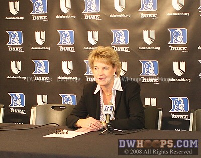 Iowa head coach Lisa Bluder in the media room