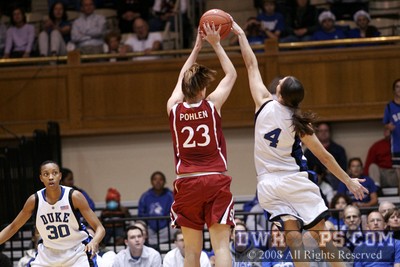 Abby Waner records a rare blocked shot - she blocked two in the first half tonight