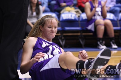 A determined Sarah Williams hits the floor -  - O14;