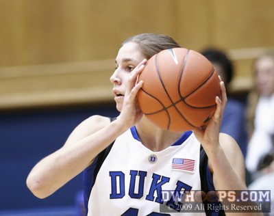 Allison Vernerey looks to pass in Duke's offensive set -  - 