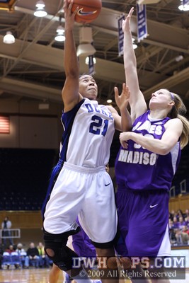 Joy Cheek puts up a layup but is called for an offensive foul -  - D21;2, 7:36, 70-49