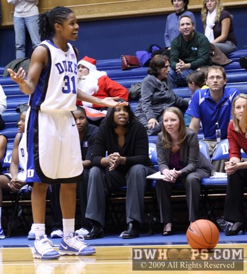 Keturah Jackson protests an out-of-bounds call, she would later get a talking to from the officials -  - 