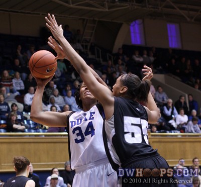 Krystal Thomas tries to shoot over Jessica Clark -  - 