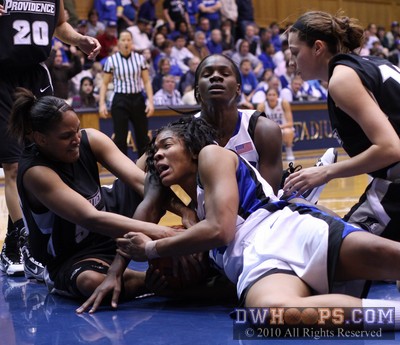 Krystal Thomas in a jump ball situation -  - 