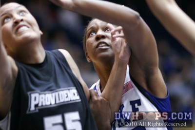 Alexis Rogers (right) battles Jessica Clark -  - 
