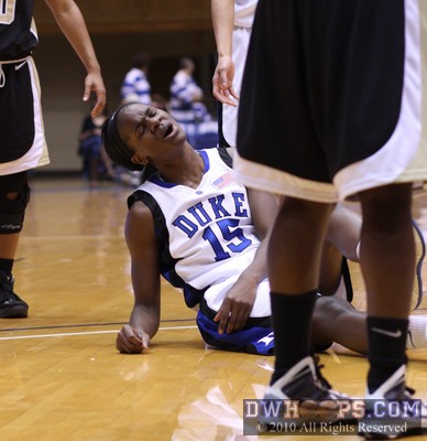 Bridgette Mitchell after being fouled in the late going -  - 