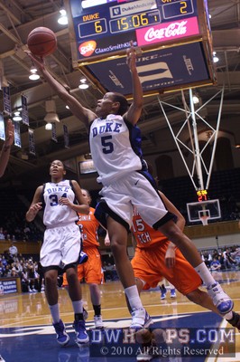 A Jasmine Thomas layup miss, Duke shot just over 25% in the first half -  - 