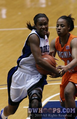 Duke's Chelsea Hopkins fights past Virginia Tech's Lakeisia Logan -  - 