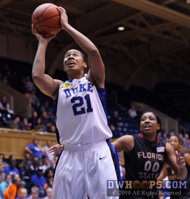 Joy Cheek puts Duke up 4-0 and passes the 1,000 point mark with this hoop -  - 