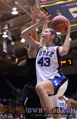 Allison Vernerey scored five straight points including this layup to make it 14-2 Duke -  - 