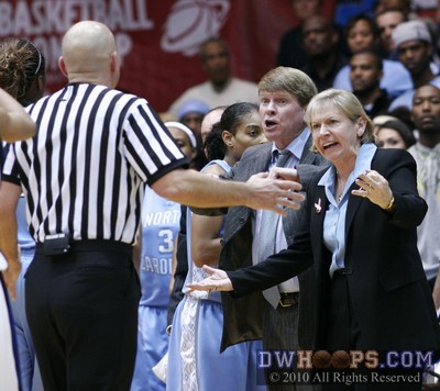 Andrew Calder and Sylvia Hatchell openly share their views with official Luis Gonzalez -  - 