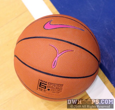 The game ball for tonight's WBCA Pink Zone event.  Autographed items were auctioned to benefit the Kay Yow / WBCA Cancer Fund.  A DWHoops Pink Zone event will kick off this weekend. -  - 