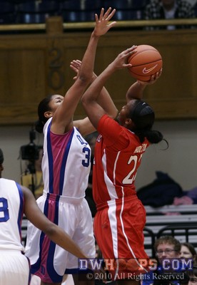 Krystal Thomas about to reject Bonae Holston's shot -  - 