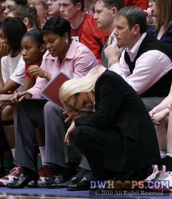 A moment of frustration on the NC State bench for first year Head Coach Kellie Harper -  - 