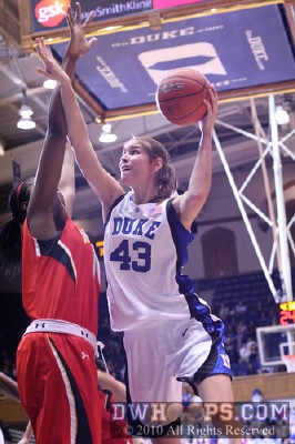Allison Vernerey fends off Yemi Oyefuwa while attempting a left handed layup -  - 