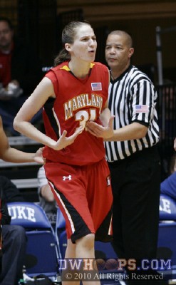Who, me?  Lori Bjork is whistled for an offensive foul. -  - 