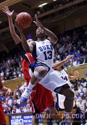 Karima Christmas makes a spectacular move to the goal, cutting Duke's deficit to one -  - D13;2,12:04,45-46
